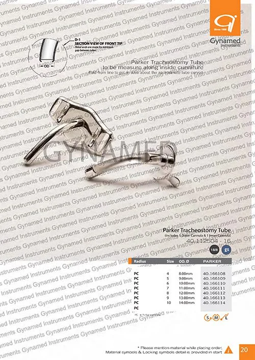 PARKER TRACHEAL Tube, Radius 