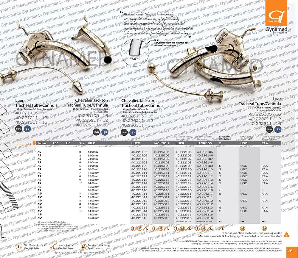 LUER TRACHEAL Tube, Radius 