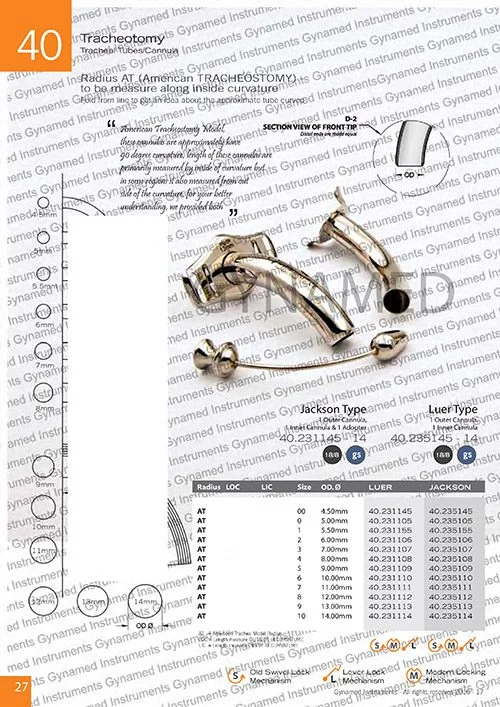 LUER TRACHEAL Tube, Radius 