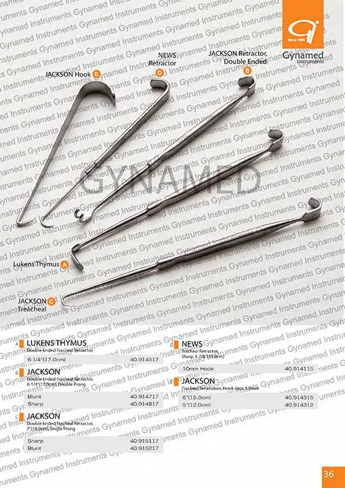LUKENS THYMUS Double Ended Tracheal Retractor,