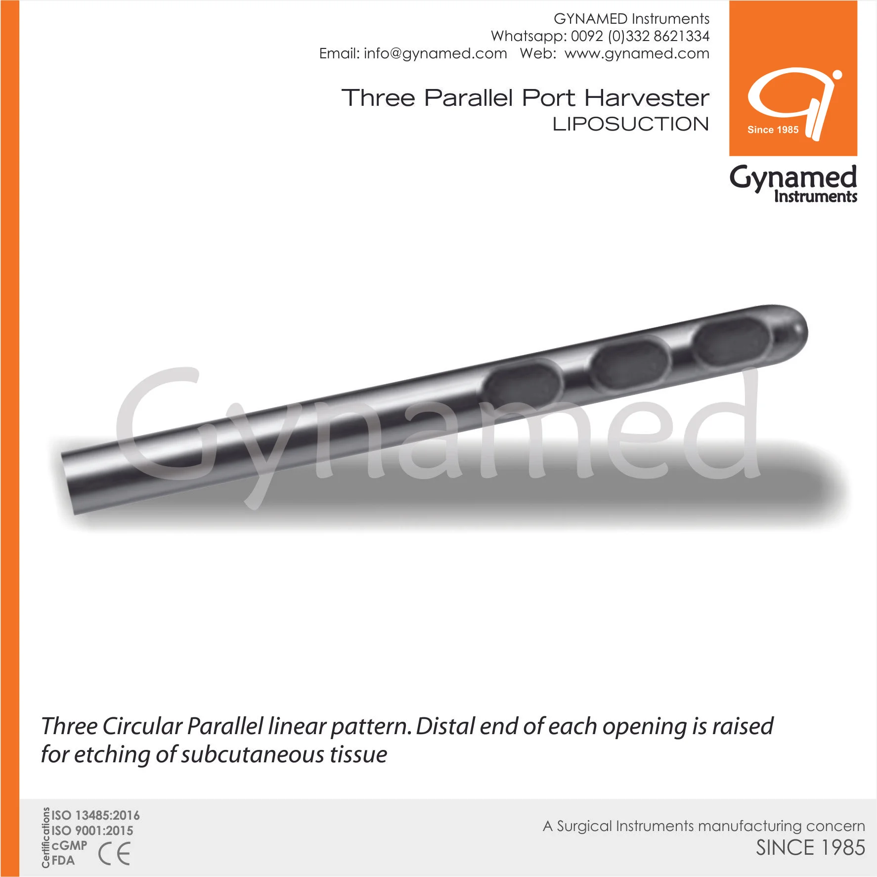 Liposuction Triple Parallel Port Harvester